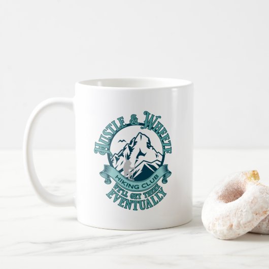 Mug Club de randonnée Hustle & Wheeze (Avec donut)