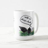 Mug Cluck d'alarme (Boutons de poulet stylisés et une  (Devant droit)