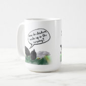 Mug Cluck d'alarme (Boutons de poulet stylisés et une  (Devant gauche)