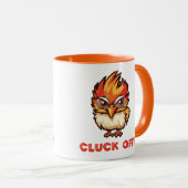 Mug Cluck Off| Drôle poulet (Devant droit)