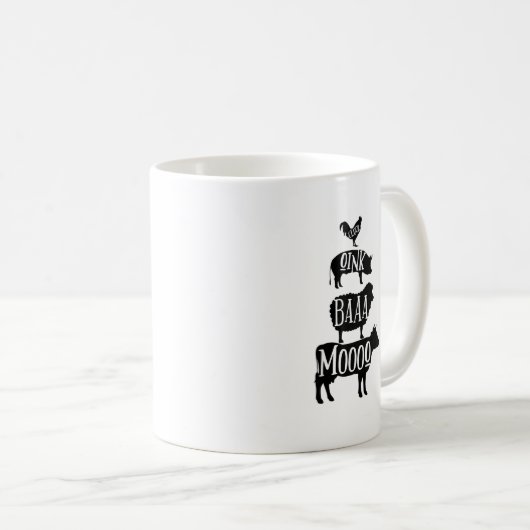 Mug Cluck Oink Baa Moo - Chicken Pig Sheep Cow Farmer  (Devant droit)