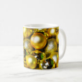 Mug Cluster de balles de Noël doré et jaune (Devant droit)