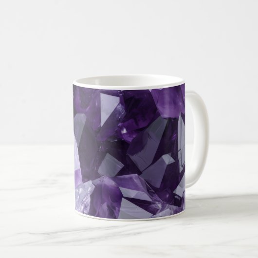 Mug Cluster de cristal de guérison d'améthyste (Devant droit)