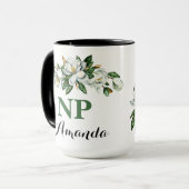 Mug CNP NP Floral Bouquet Vert Magnolia Graduation (Devant gauche)