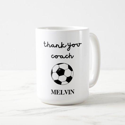 Mug Coach de Football Mug, Cadeau de Merci pour Coach  (Devant droit)