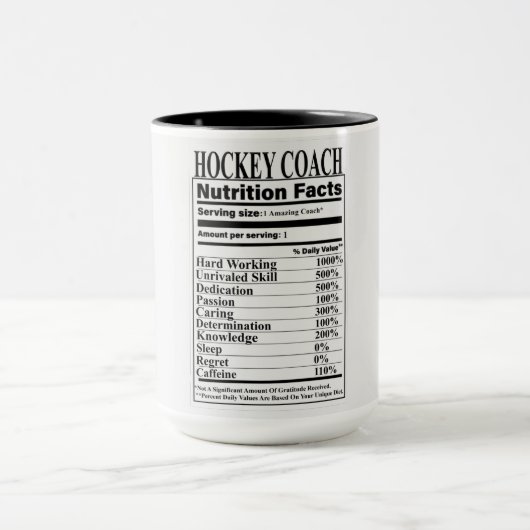 Mug Coach de hockey - valeur nutritive (Centre)