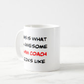 Mug coach de natation, génial (Devant gauche)