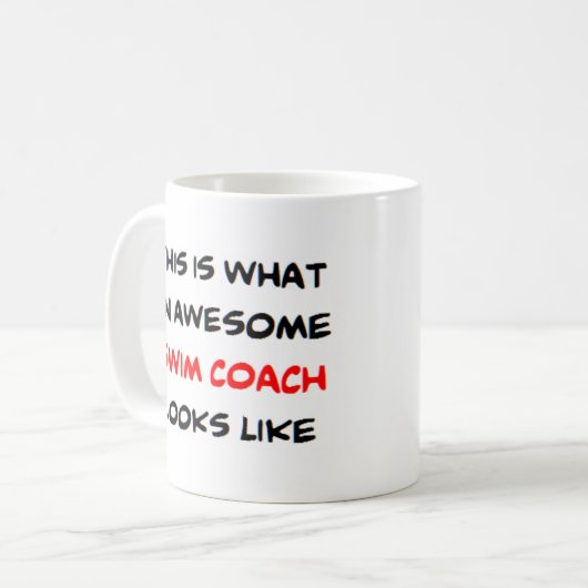 Mug coach de natation, génial (Devant gauche)