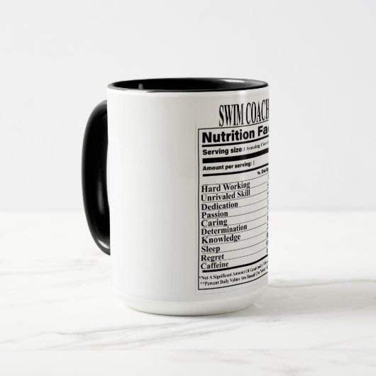 Mug Coach de natation Nutrition Fiches (Devant gauche)