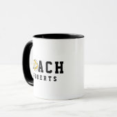 Mug COACH de volley-ball [nom personnalisé] (Devant gauche)