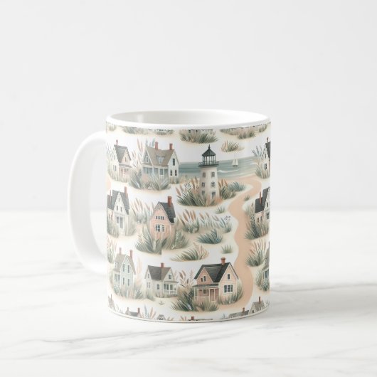 Mug Coastal Cottage Lighthouse Pattern (Devant gauche)