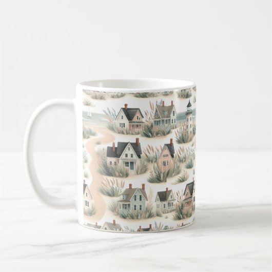 Mug Coastal Cottage Lighthouse Pattern (Gauche)