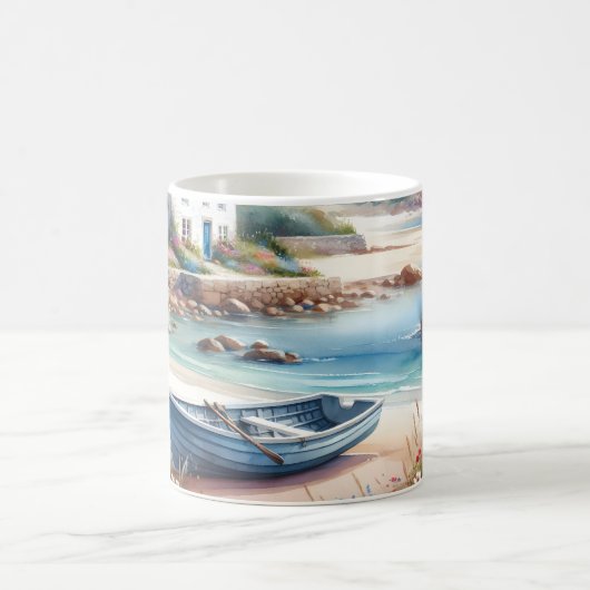 Mug Coastal Cottage Seaside Rowboat Bloom (Centre)