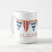 Mug Coastal Nautical Beach Flags Personalized (Devant gauche)