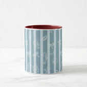 Mug Coastal Nautical Pattern | Blue Sea Shell & Seahor (Centre)