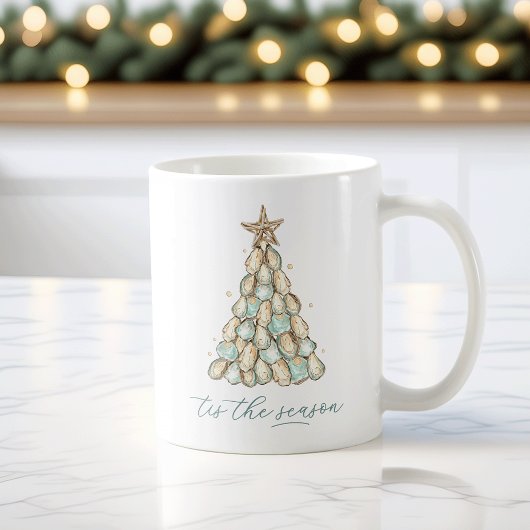 Mug Coastal Oyster Shell Christmas