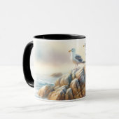 Mug Coastal Seagulls Watercolor Seascape (Devant gauche)
