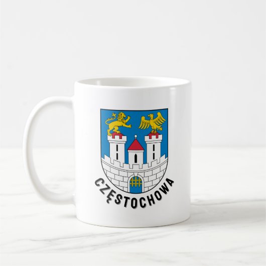 Mug Coat of Arms of Częstochowa, Poland (Gauche)