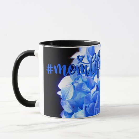Mug Cobalt bleu floral élégant bleu hydrangées (Gauche)