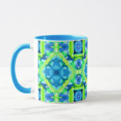 Mug Cobalt Blue et Lime Green Tie Dye Motif (Gauche)