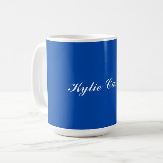 Mug Cobalt Blue Unique Professional Nom de calligraphi (Devant gauche)