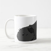 Mug Cobaye gris-foncé noir mignon de porc de Pooped (Gauche)