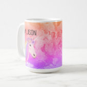 Mug Coca chaud couleur arc-en-ciel Unicorn personnalis (Devant gauche)