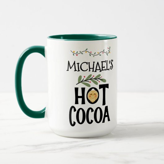 Mug Coca chaud Noël Gingpain d'épice enfants & Nom per (Gauche)