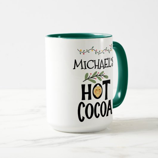 Mug Coca chaud Noël Gingpain d'épice enfants & Nom per (Devant droit)