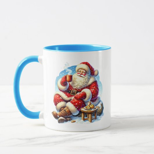Mug Coca de Noël festif Père Noël ajouter monogramme (Gauche)