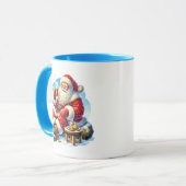 Mug Coca de Noël festif Père Noël ajouter monogramme (Devant gauche)