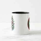 Mug Coca de Noël festif Père Noël ajouter monogramme (Centre)