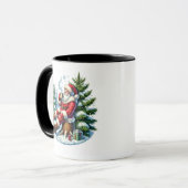 Mug Coca de Noël festif Père Noël ajouter monogramme (Devant gauche)