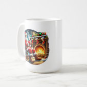 Mug Coca de Noël festif Père Noël ajouter monogramme (Devant gauche)