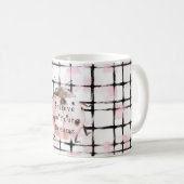Mug Coccinelle à rayures rose noir (Devant droit)