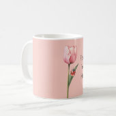 Mug Coccinelle de la fleur de tulipe rose (Devant gauche)