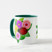 Mug Coccinelle et fleurs (Devant gauche)