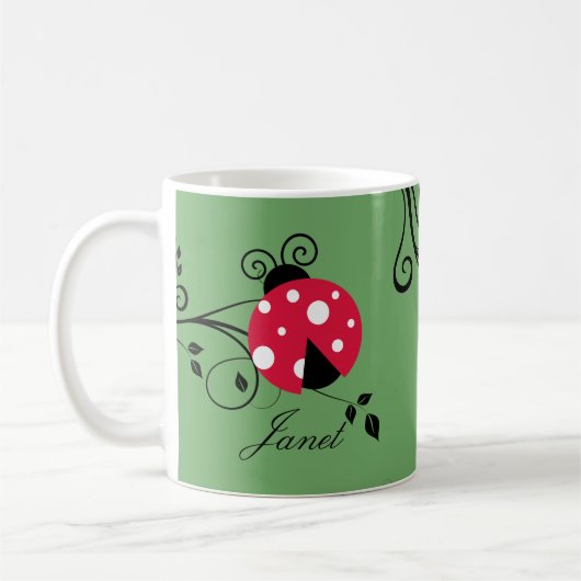 Mug coccinelle personnalisé Mignonne Coccinelle (Gauche)