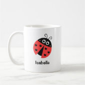 Mug Coccinelle rouge et noire mignonne avec des coeurs (Gauche)
