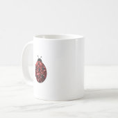 Mug Coccinelle rouge foncé faux paillettes scintillant (Devant gauche)