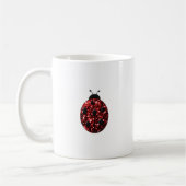Mug Coccinelle rouge foncé faux paillettes scintillant (Gauche)