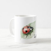 Mug Coccinelle sur l'amour de feuille (Devant gauche)