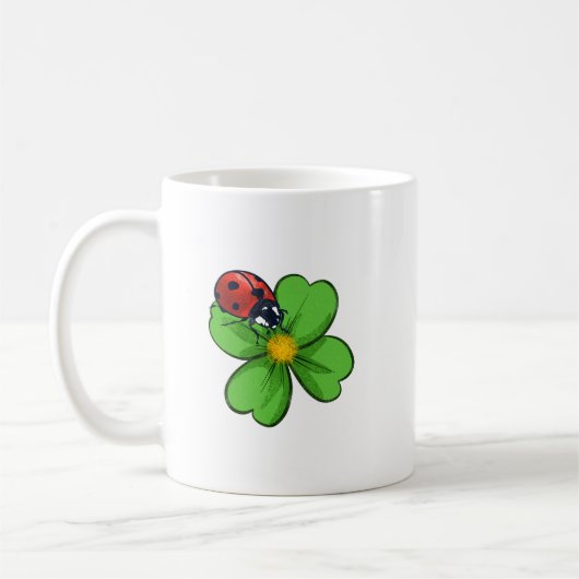 Mug Coccinelles et feuilles vertes Illustration de la (Gauche)