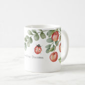 Mug Coccinelles Fleurs Blanches (Devant droit)