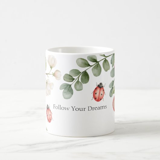 Mug Coccinelles Fleurs Blanches (Centre)
