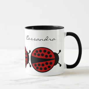 Mug Coccinelles mignonnes avec votre nom