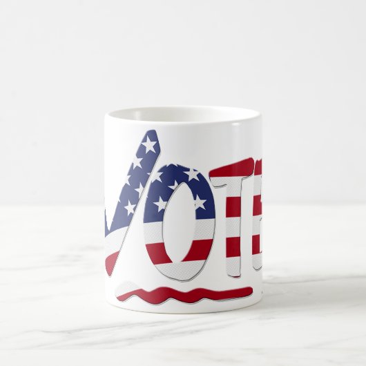 Mug Coche VOTE avec drapeau américain (Centre)