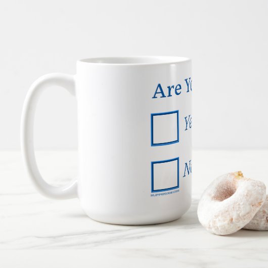 Mug Cochez les cases SlipperyJoe's Are You Drunk marte (Avec donut)