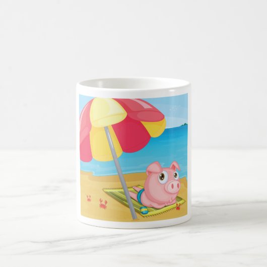 Mug Cochon À La Boule De Plage (Centre)