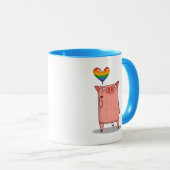 Mug Cochon Avec Ballot Arc-En-Ciel (Devant droit)